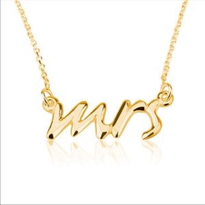 Mrs wedding chain necklace dipped gold- perfect
